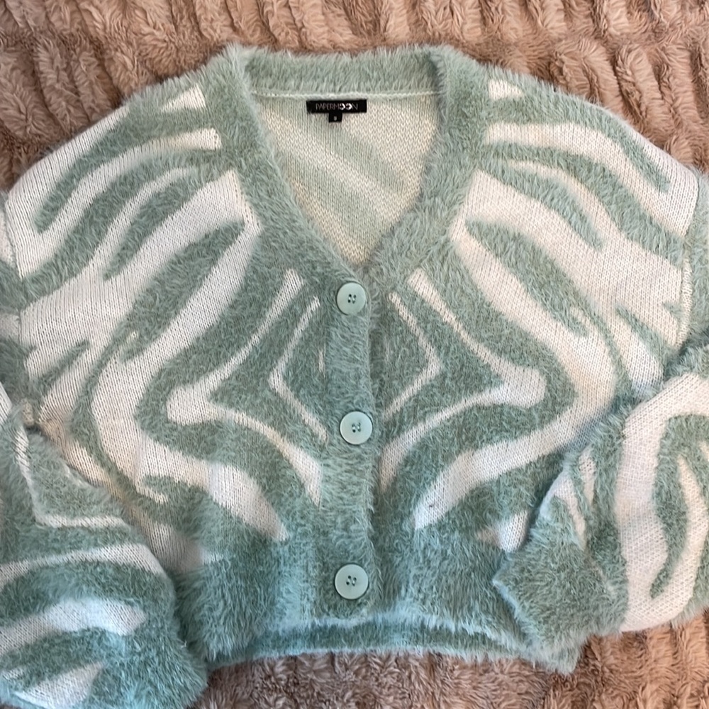 zebra print cardigan
